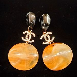 C C rhinstone earrings